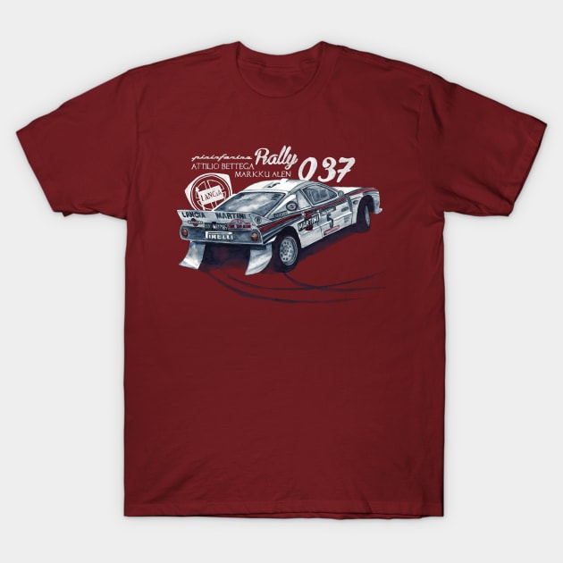 Rally group B: Lancia 037 rally T-Shirt by dareba